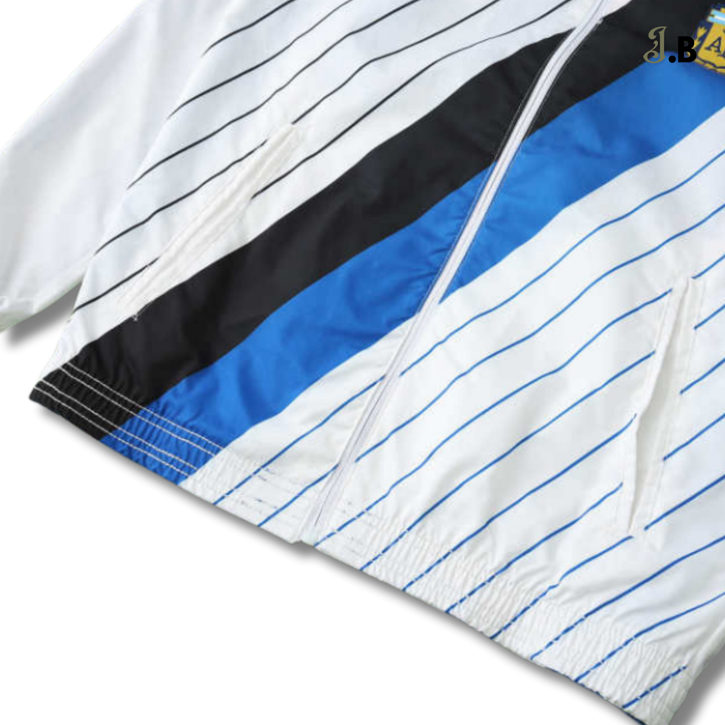 Argentina 24/25 White/Blue Striped Reversible Windbreaker JogaBonito