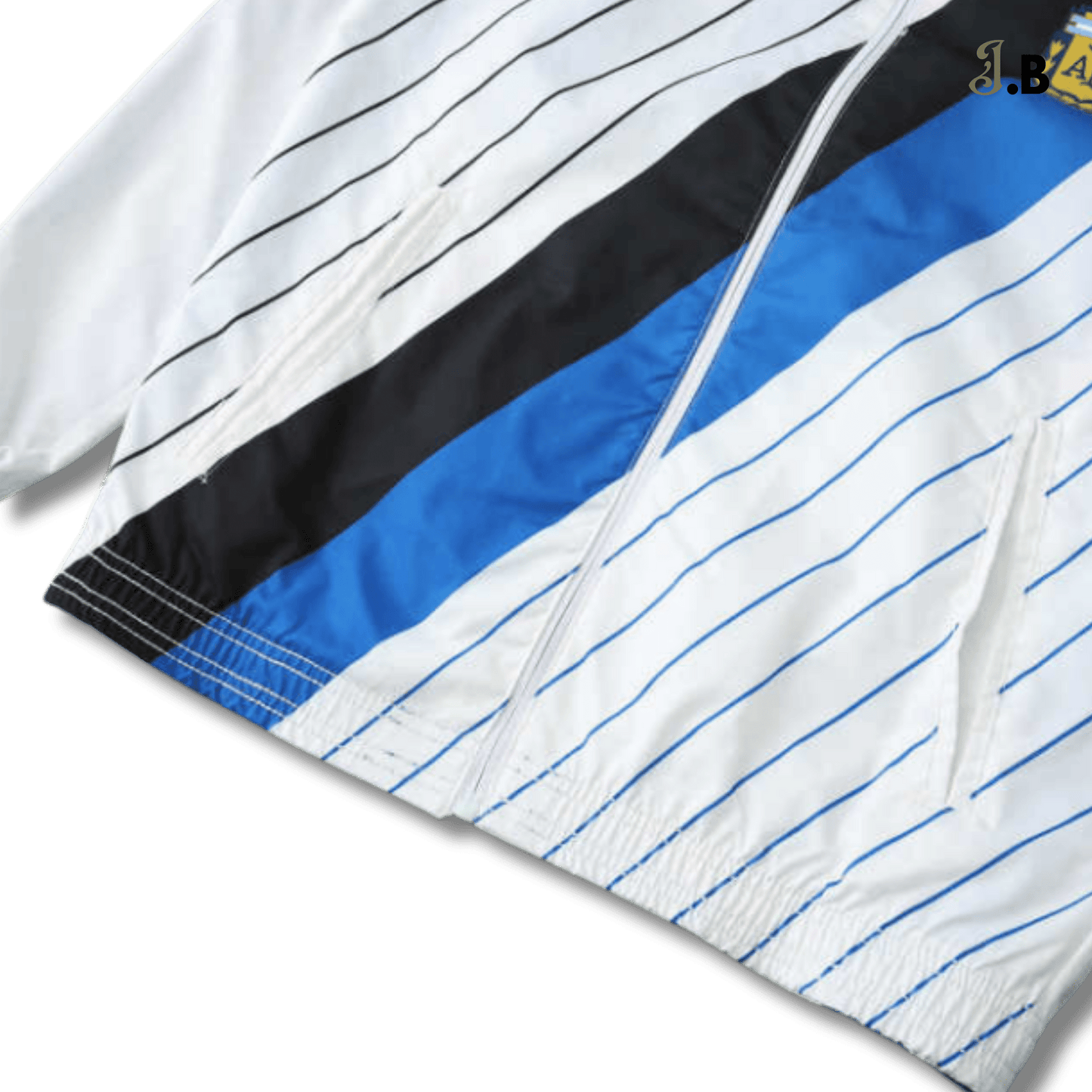 Argentina 24/25 White/Blue Striped Reversible Windbreaker - JogaBonito - Windbreaker