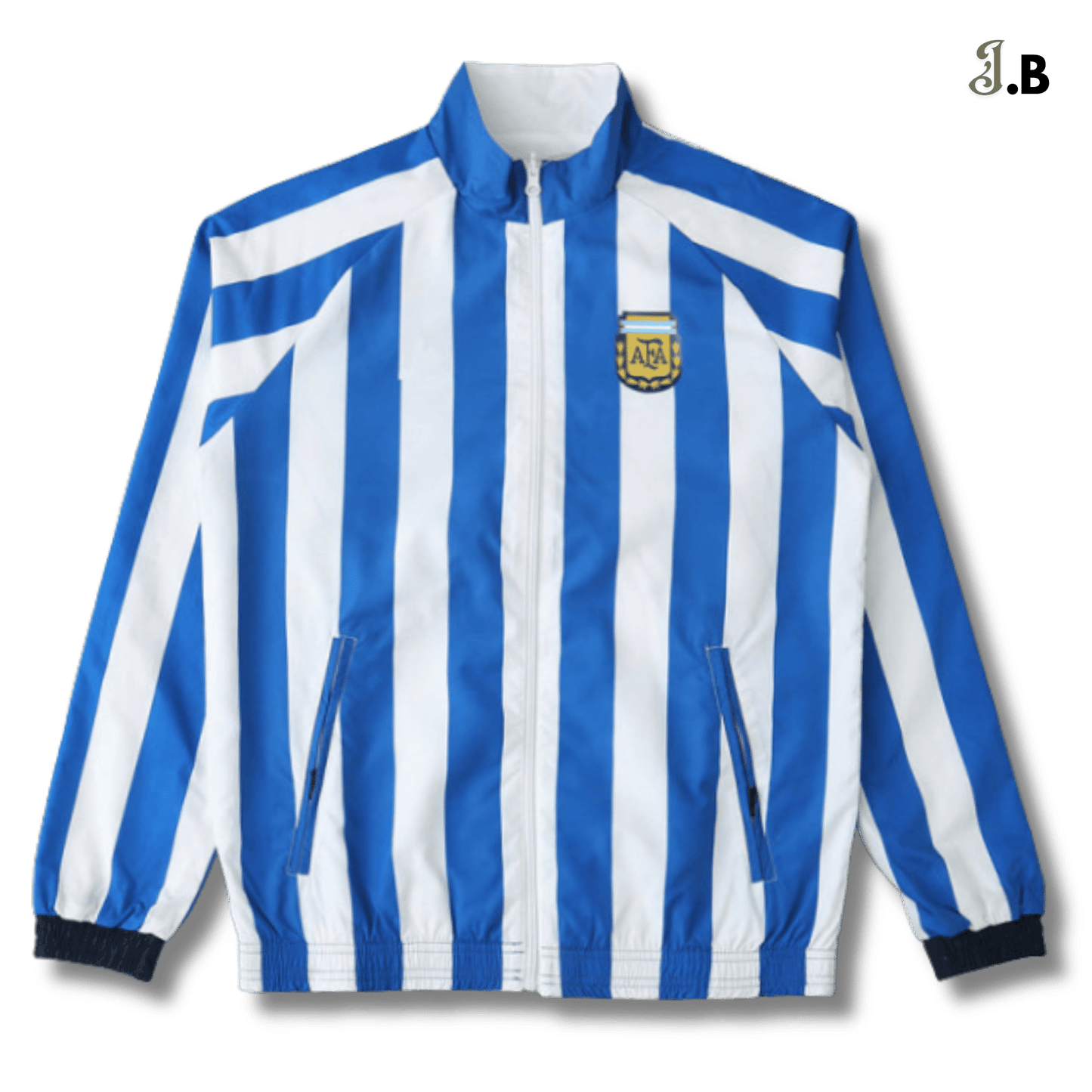 Argentina 24/25 White/Blue Striped Reversible Windbreaker - JogaBonito - Windbreaker
