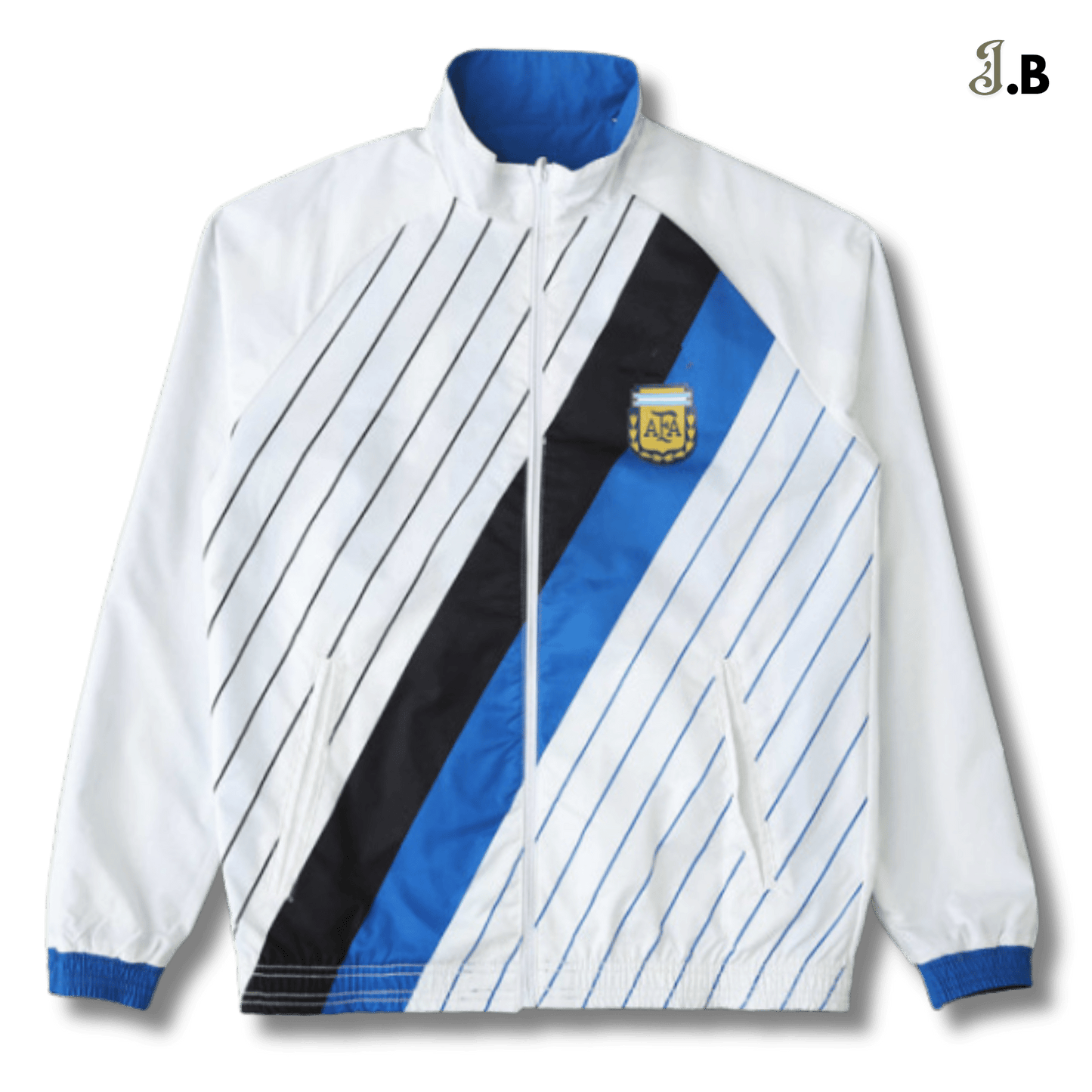 Argentina 24/25 White/Blue Striped Reversible Windbreaker - JogaBonito - Windbreaker