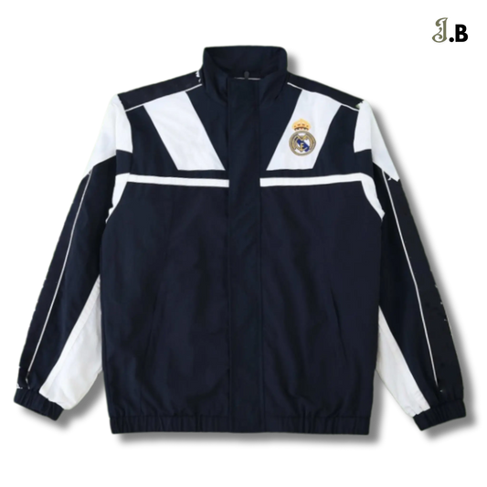 Real Madrid CF Vintage Black & White Windbreaker JogaBonito