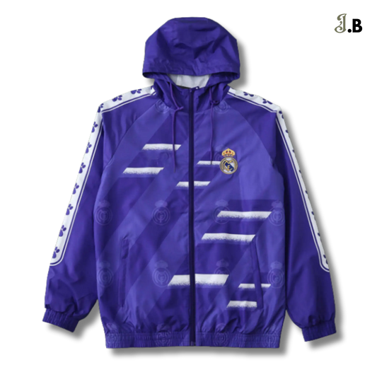 Real Madrid CF Vintage Purple Hooded Windbreaker JogaBonito