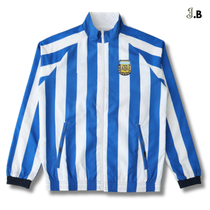 Argentina 24/25 White/Blue Striped Reversible Windbreaker JogaBonito
