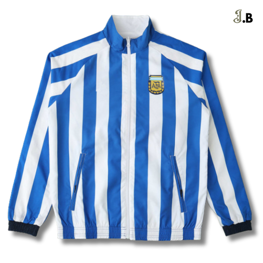 Argentina 24/25 White/Blue Striped Reversible Windbreaker JogaBonito