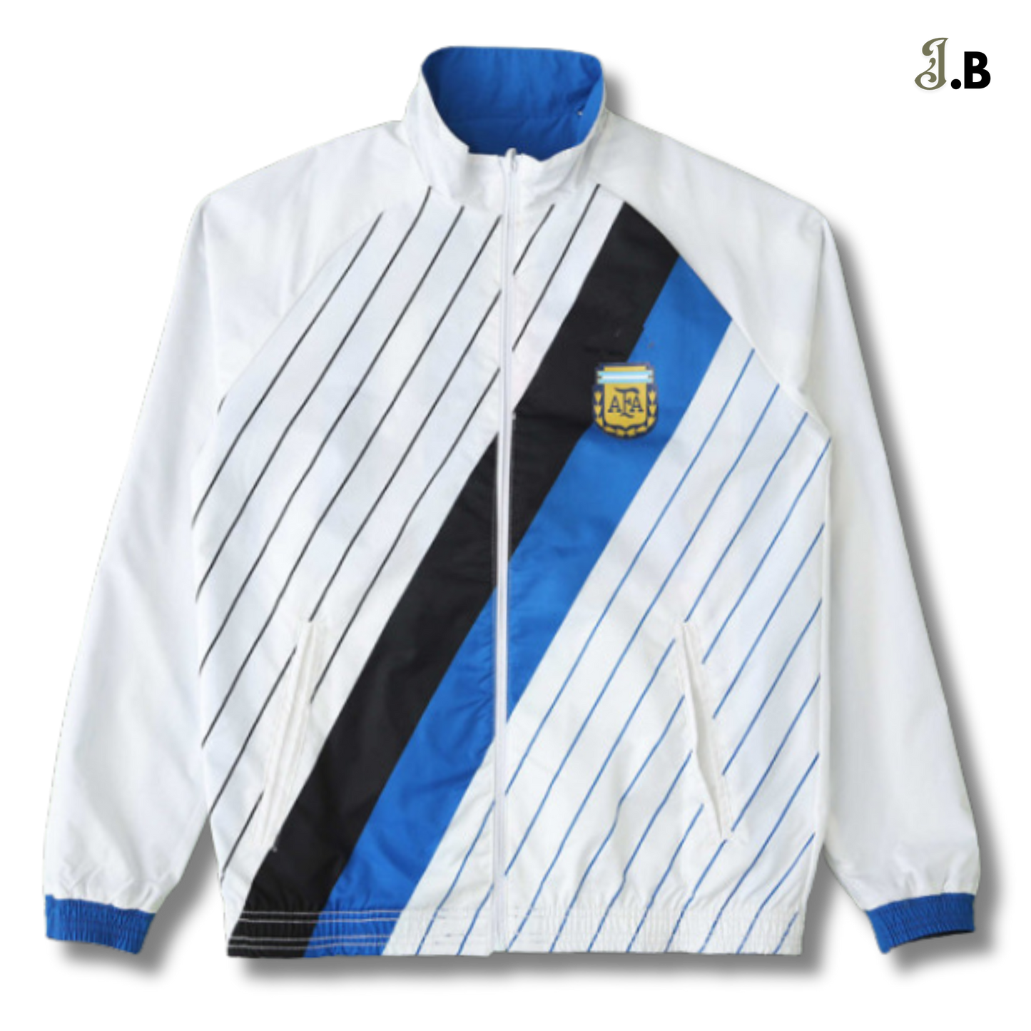 Argentina 24/25 White/Blue Striped Reversible Windbreaker JogaBonito