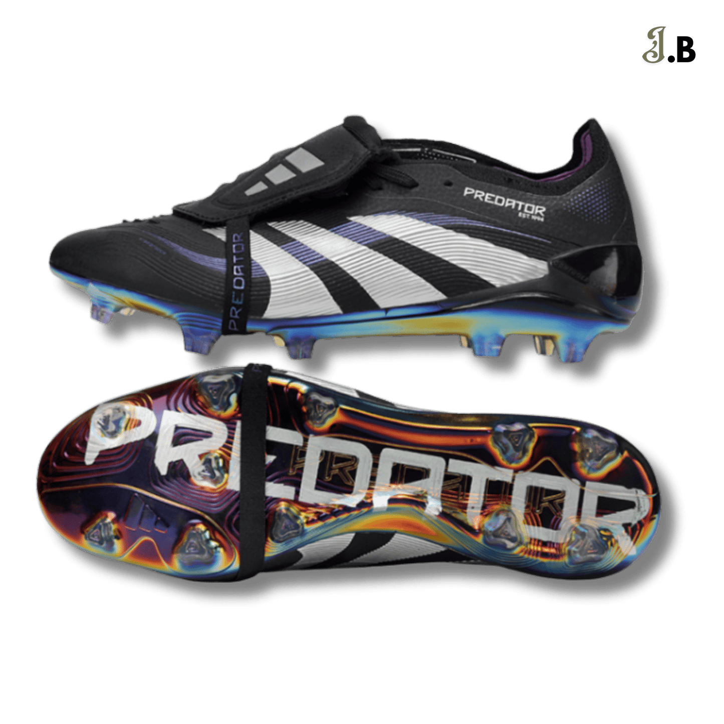 Adidas Black/Iridescent Predator Elite FG Cleats - JogaBonito - Athletic Shoes