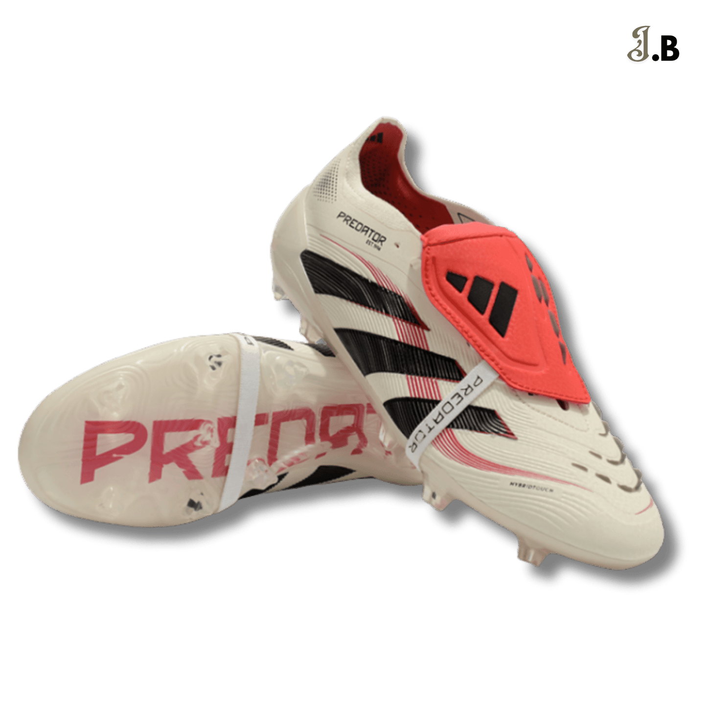 Adidas Cream/Red Predator Accuracy FG Cleats - JogaBonito - Athletic Shoes