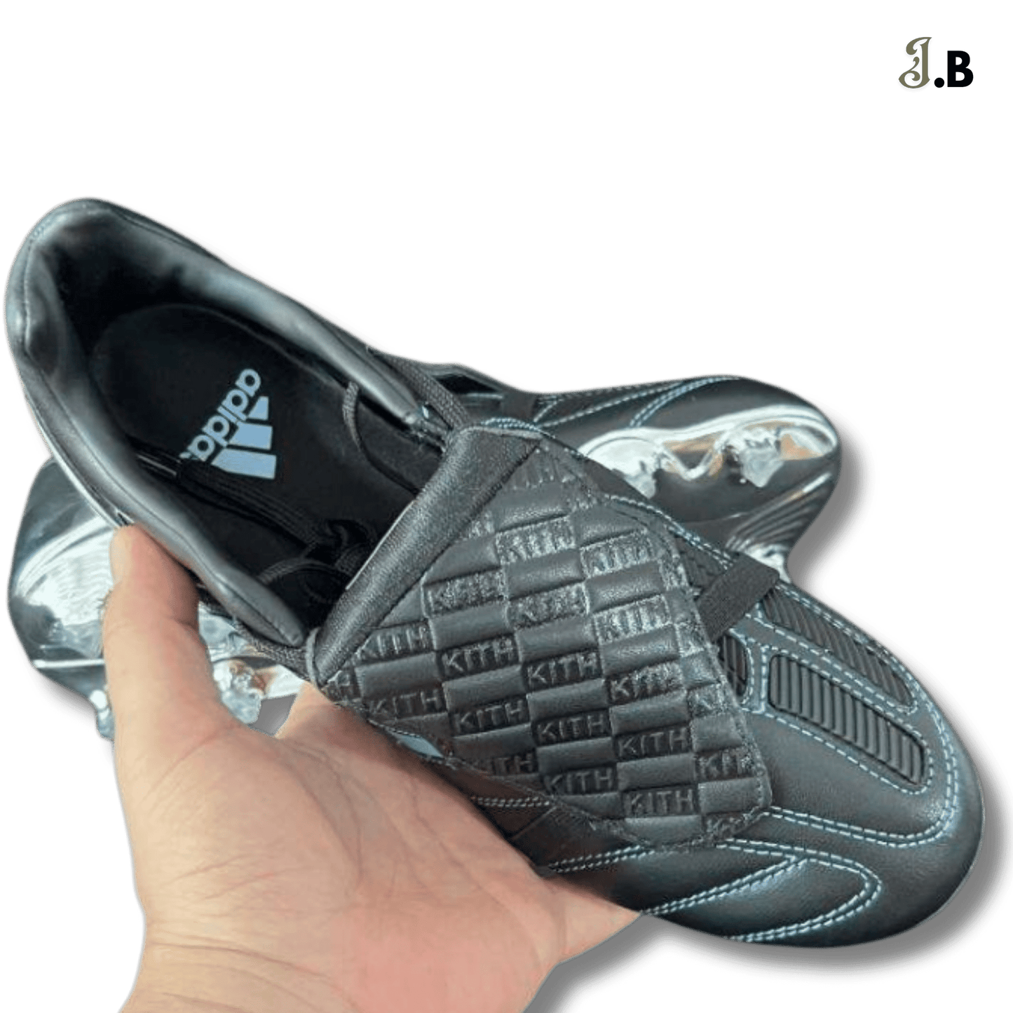 Adidas Predator Accuracy Black/Indigo Custom Cleats - JogaBonito - Athletic Shoes