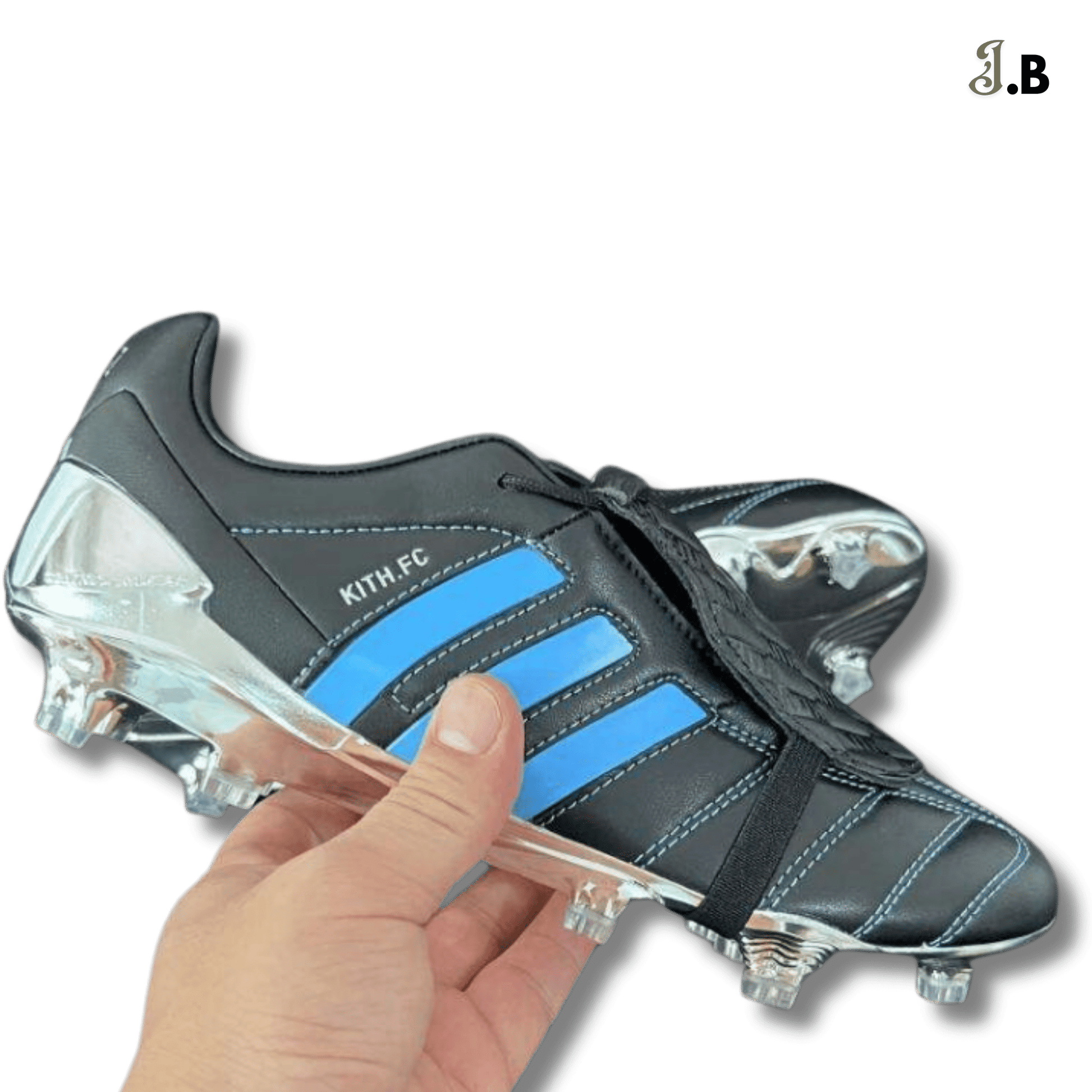 Adidas Predator Accuracy Black/Indigo Custom Cleats - JogaBonito - Athletic Shoes