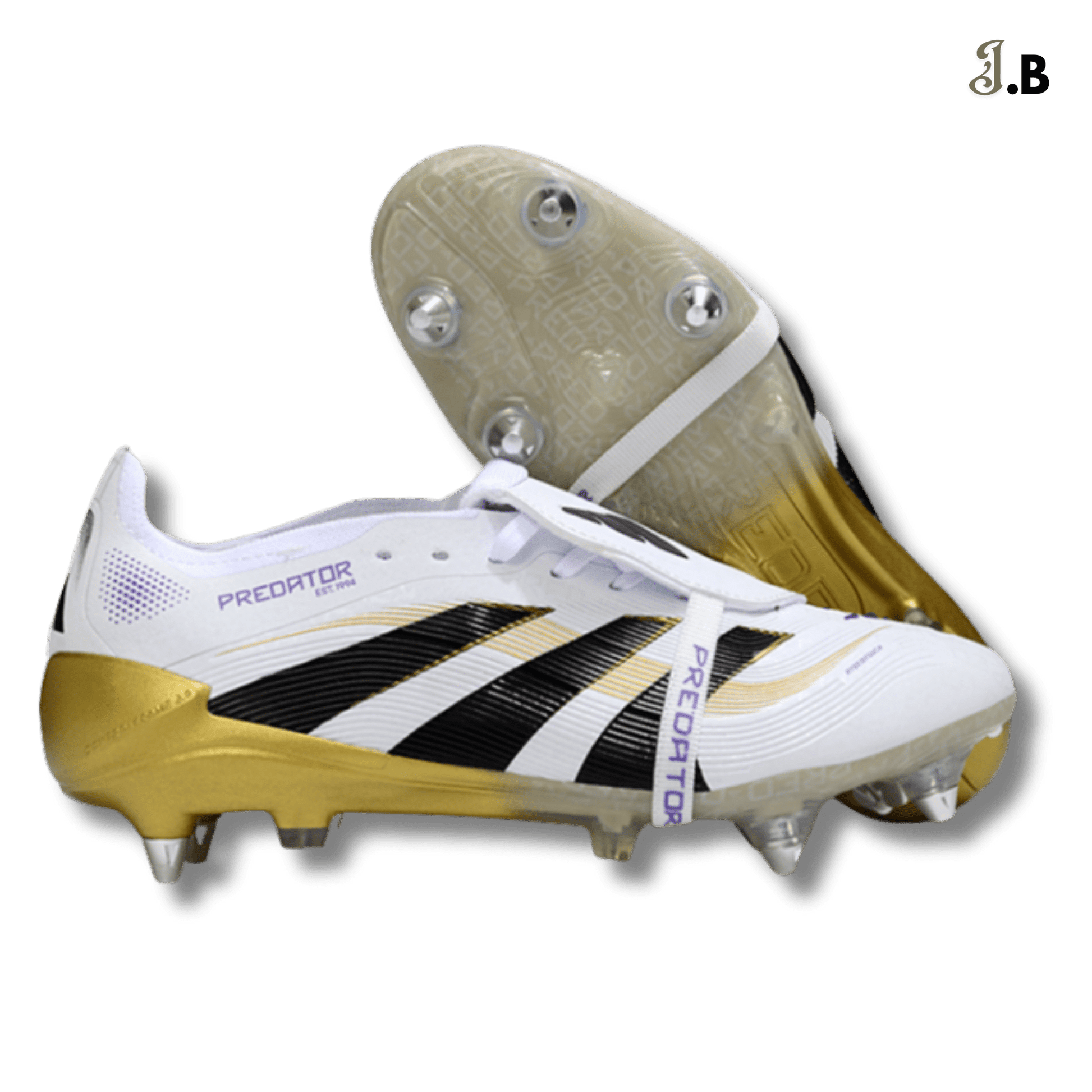 Adidas White & Gold Predator Accuracy Boots Cleats - JogaBonito - Athletic Shoes