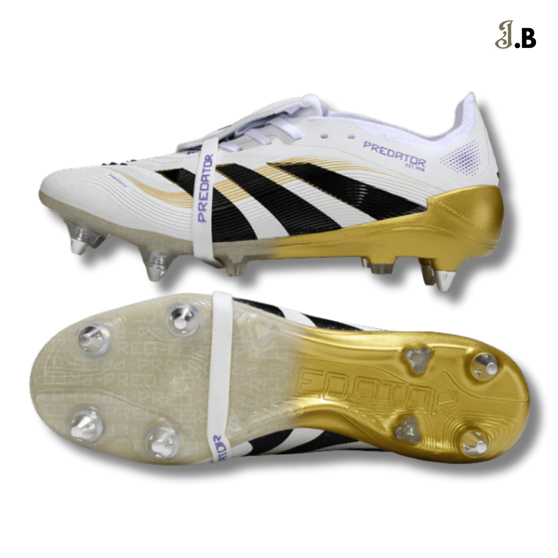 Adidas White & Gold Predator Accuracy Boots Cleats - JogaBonito - Athletic Shoes