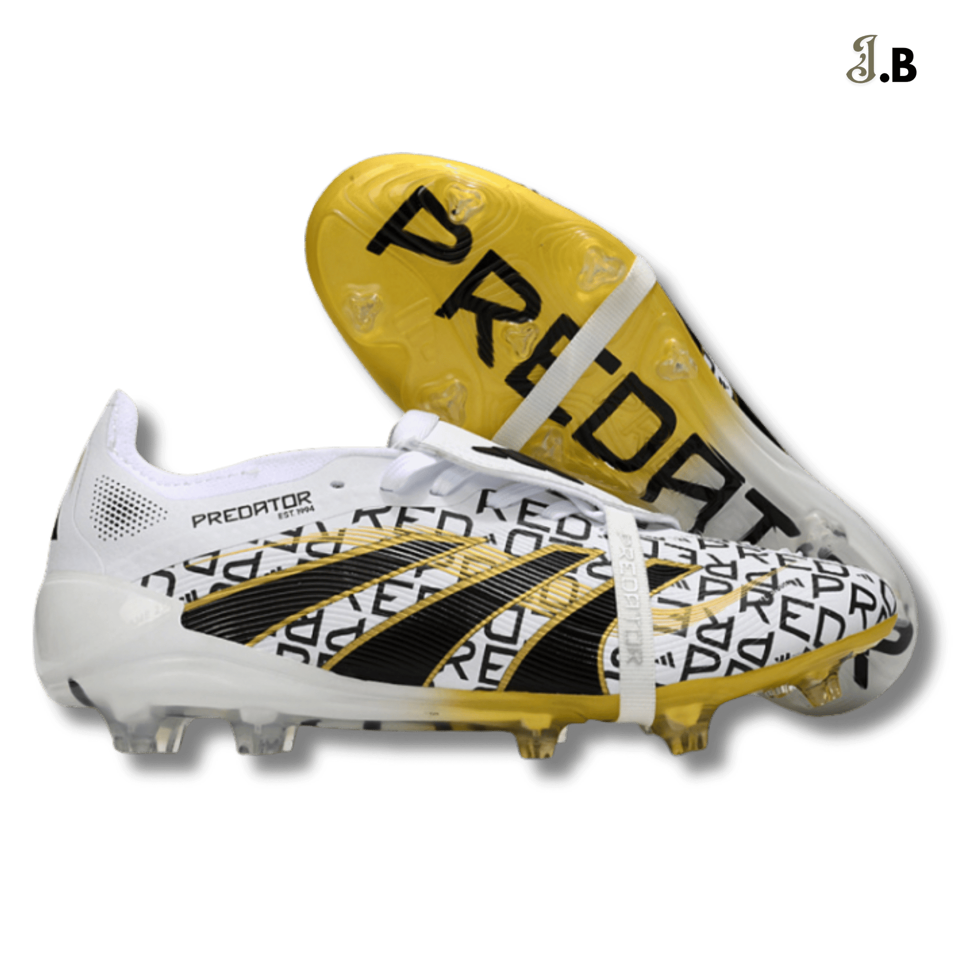 Adidas White/Gold Predator Accuracy FG Cleats - JogaBonito - Athletic Shoes