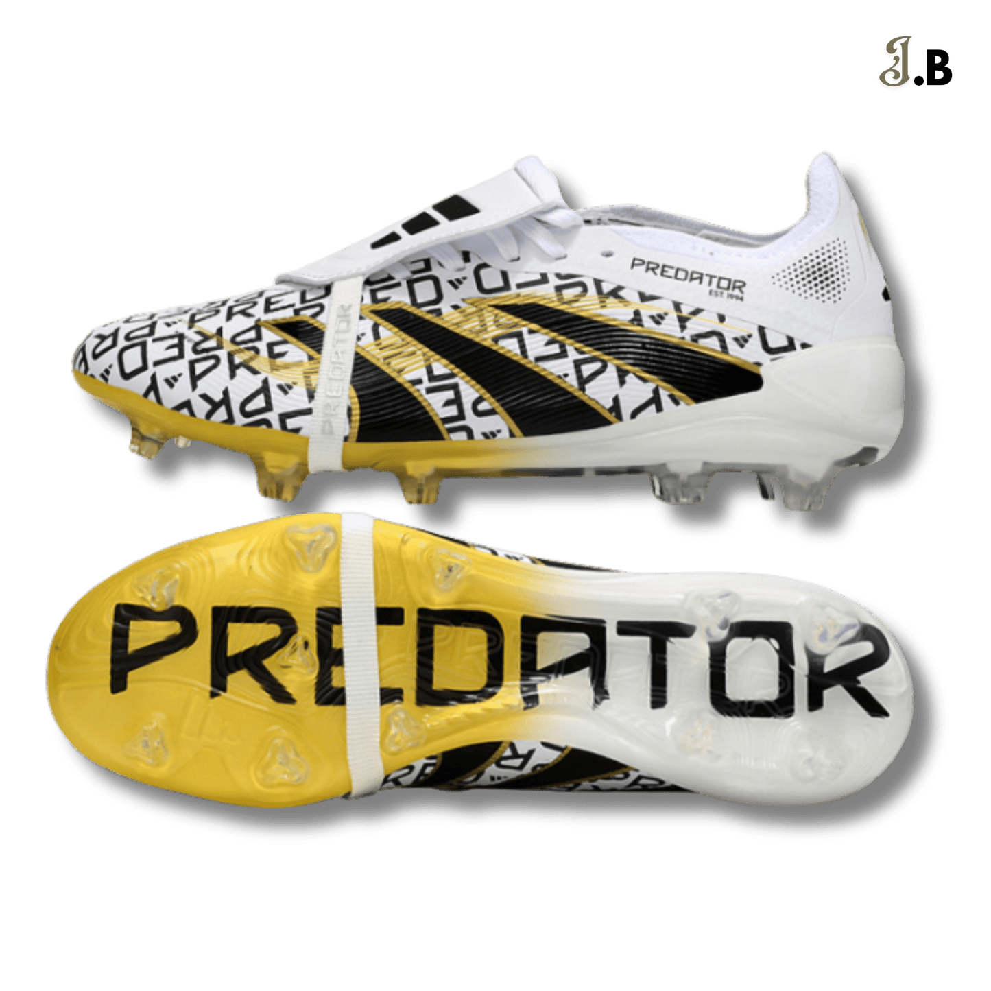 Adidas White/Gold Predator Accuracy FG Cleats - JogaBonito - Athletic Shoes