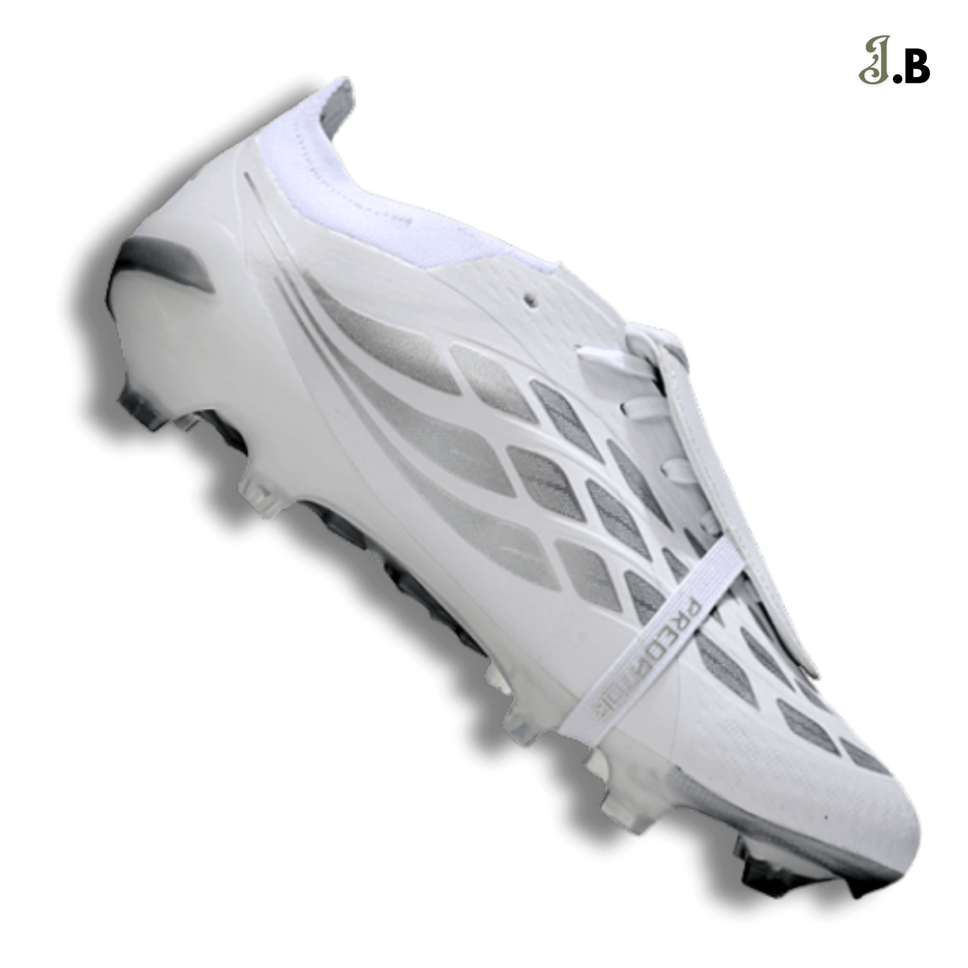 Adidas White/Grey Predator Accuracy Pro Tongue FG Cleats - JogaBonito - Athletic Shoes