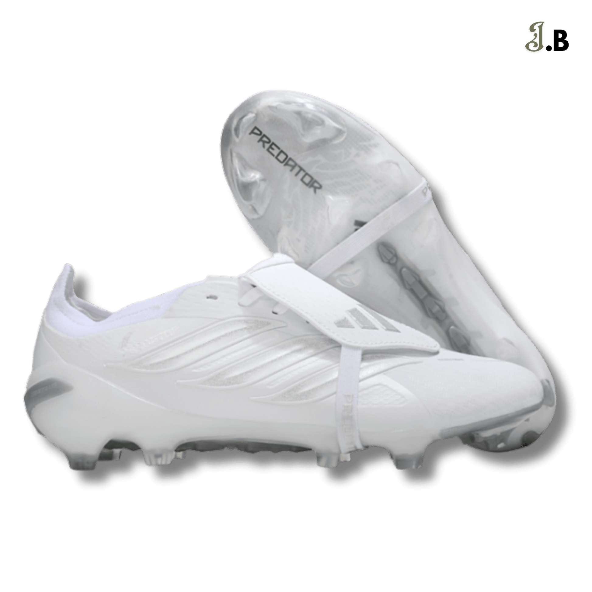 Adidas White/Grey Predator Accuracy Pro Tongue FG Cleats - JogaBonito - Athletic Shoes
