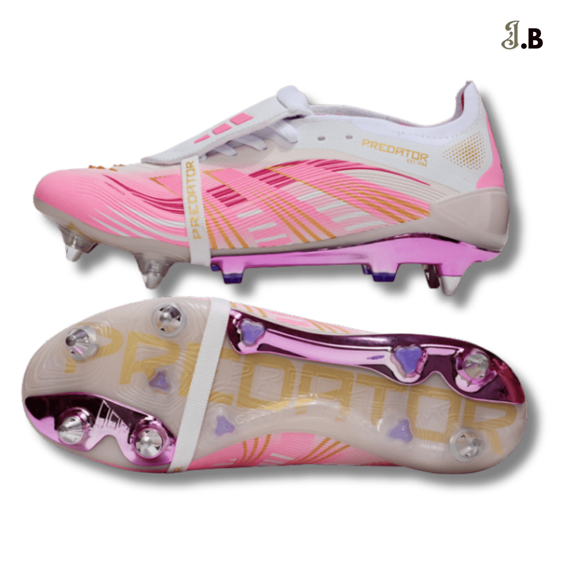 Adidas White/Pink Predator Accuracy FG Cleats - JogaBonito - Athletic Shoes