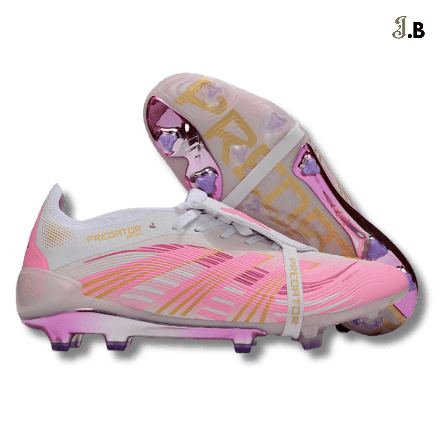 Adidas White/Pink Predator Elite Accuracy FG Cleats - JogaBonito - Athletic Shoes
