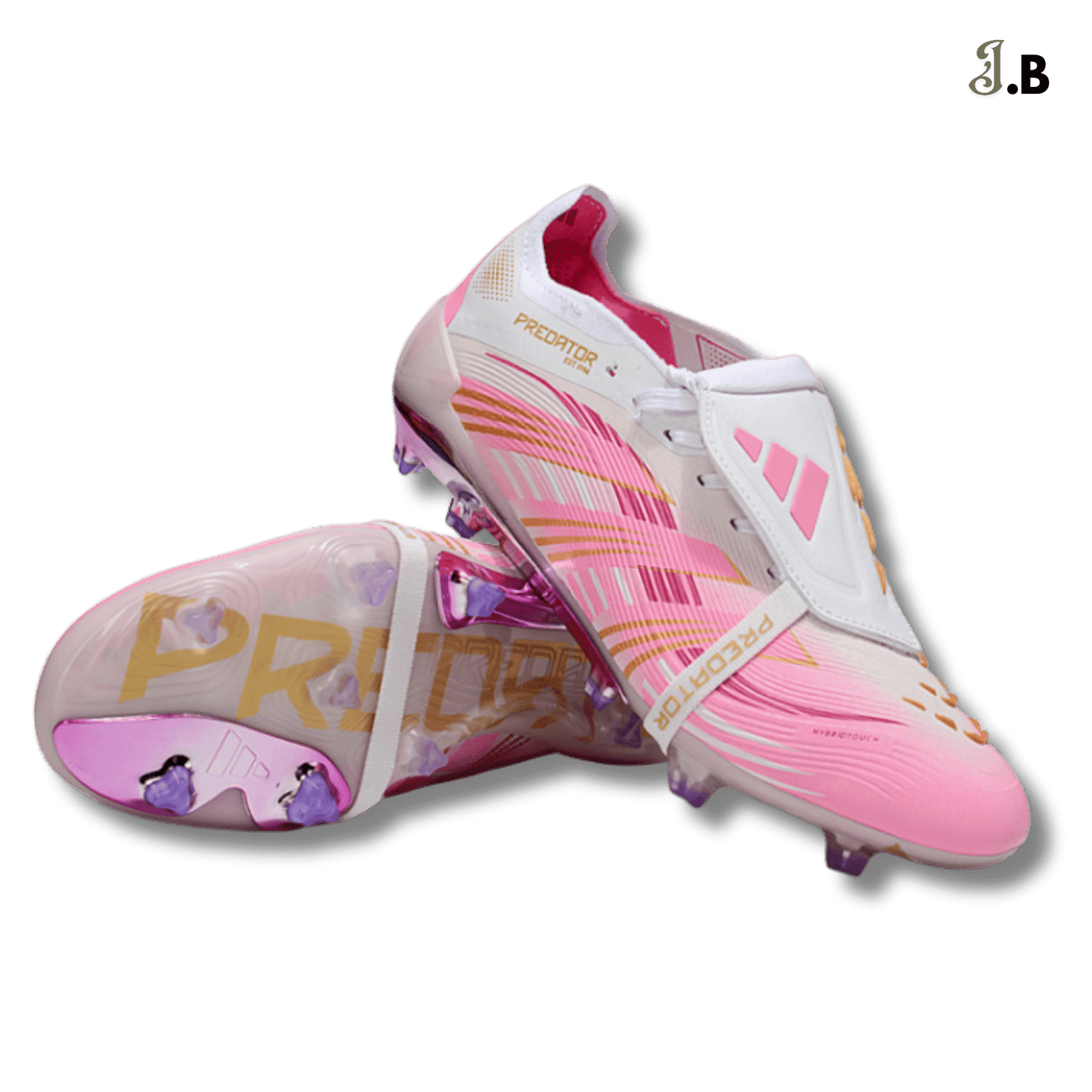 Adidas White/Pink Predator Elite Accuracy FG Cleats - JogaBonito - Athletic Shoes