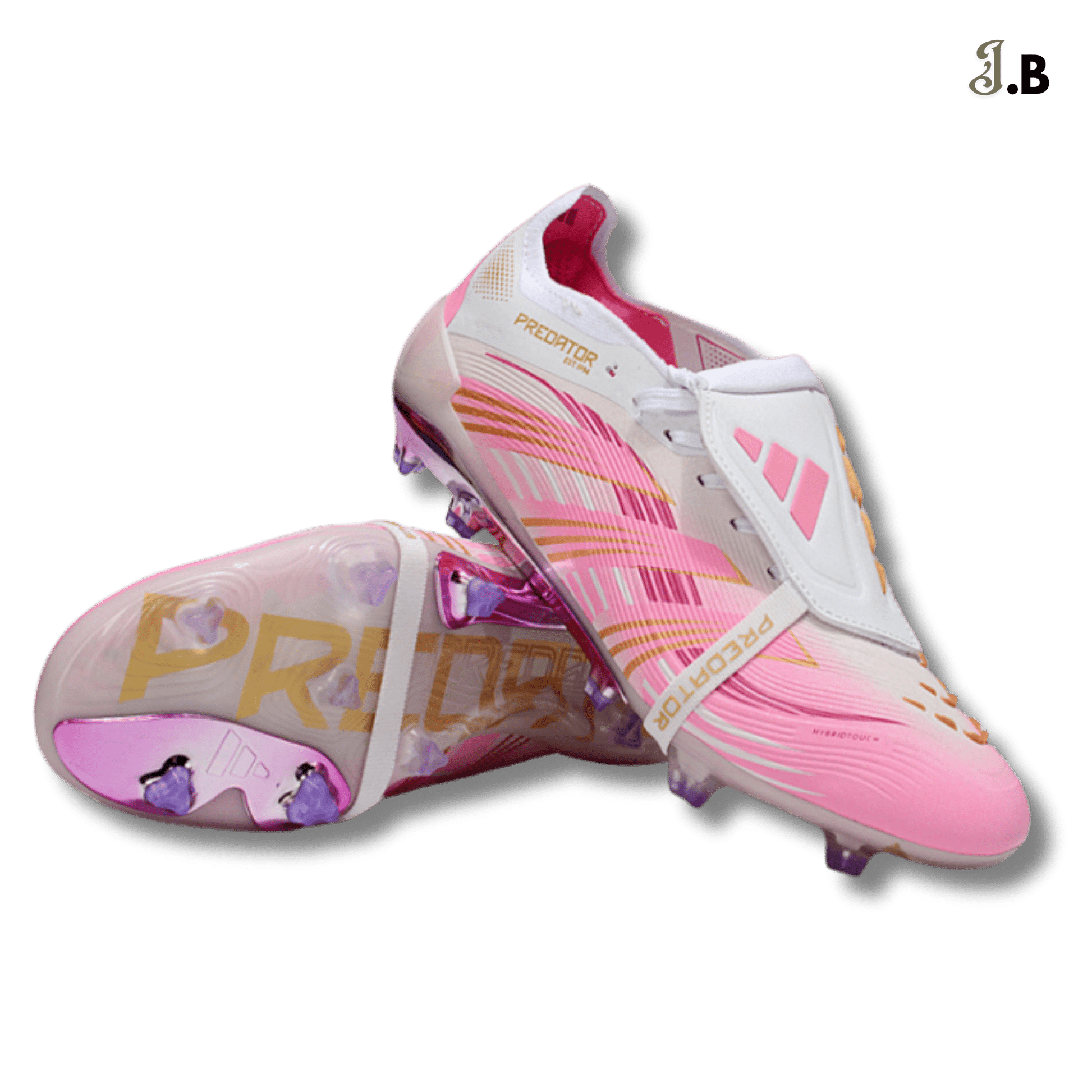 Adidas White/Pink Predator Elite Accuracy FG Cleats - JogaBonito - Athletic Shoes