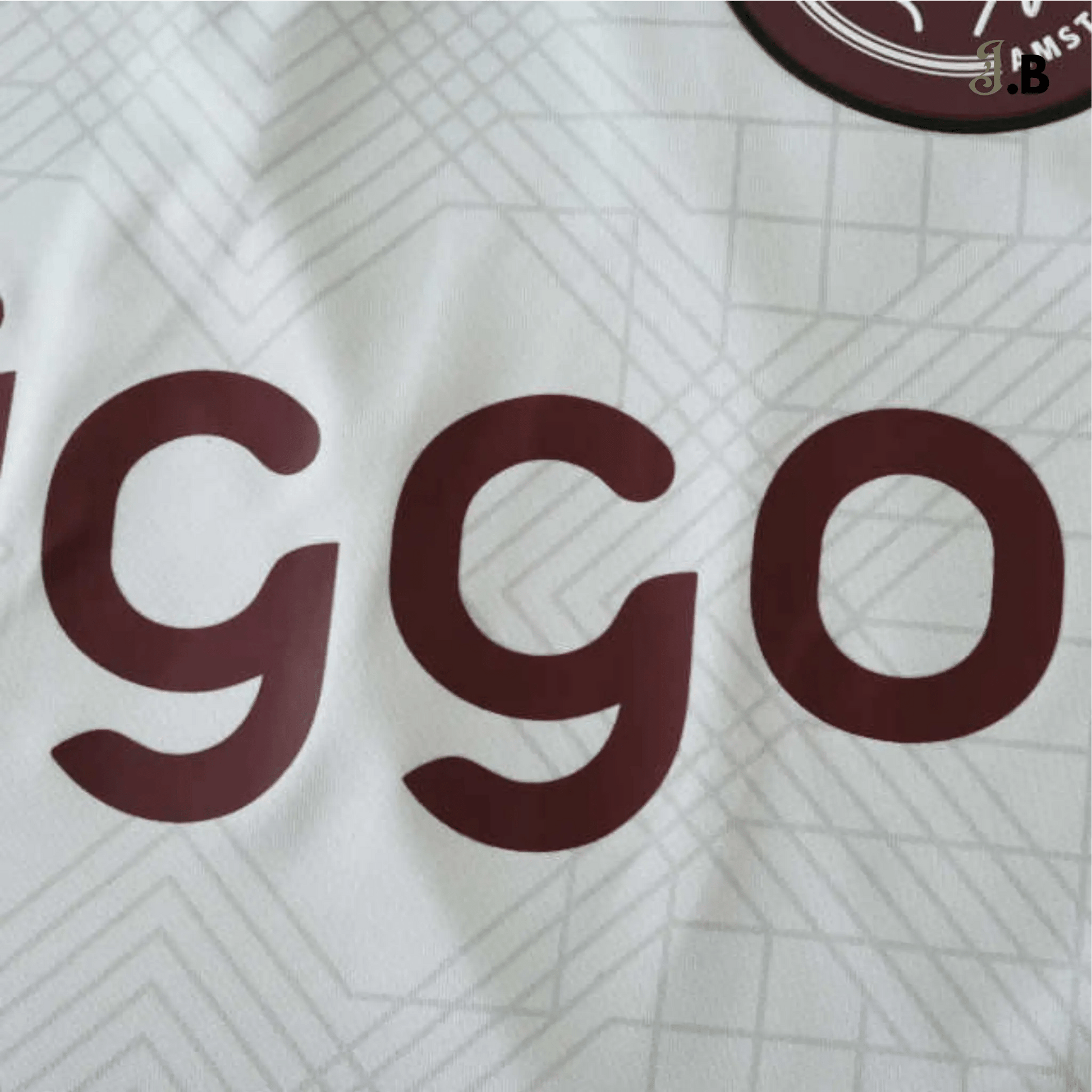 AFC Ajax Vintage White & Maroon 3rd Player Jersey - JogaBonito - Jersey