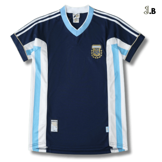 Argentina Vintage 98 Away Navy/White Jersey - JogaBonito - Jersey