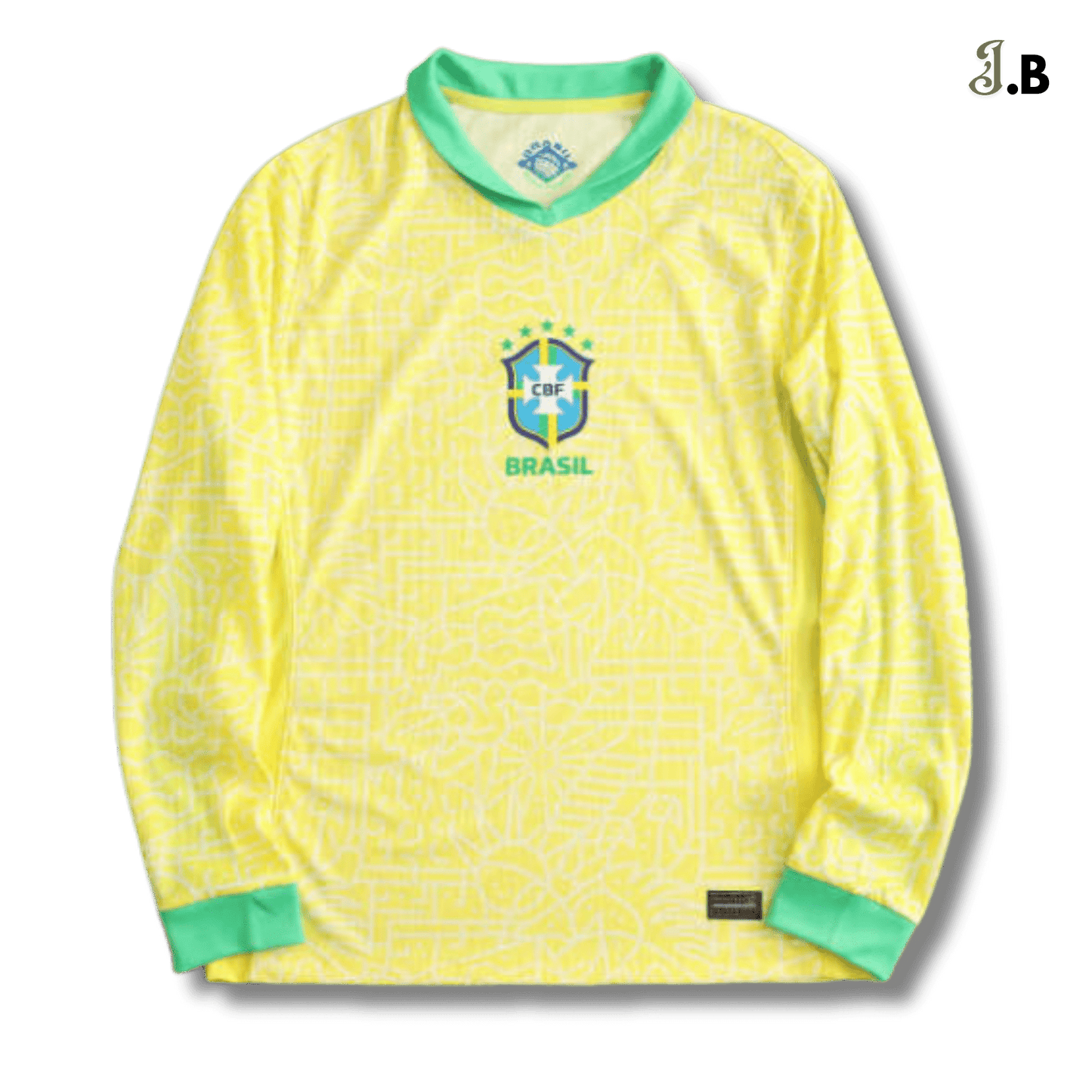 Brazil 2024 Home Long Sleeve Player Version Yellow Jersey - JogaBonito - Jersey