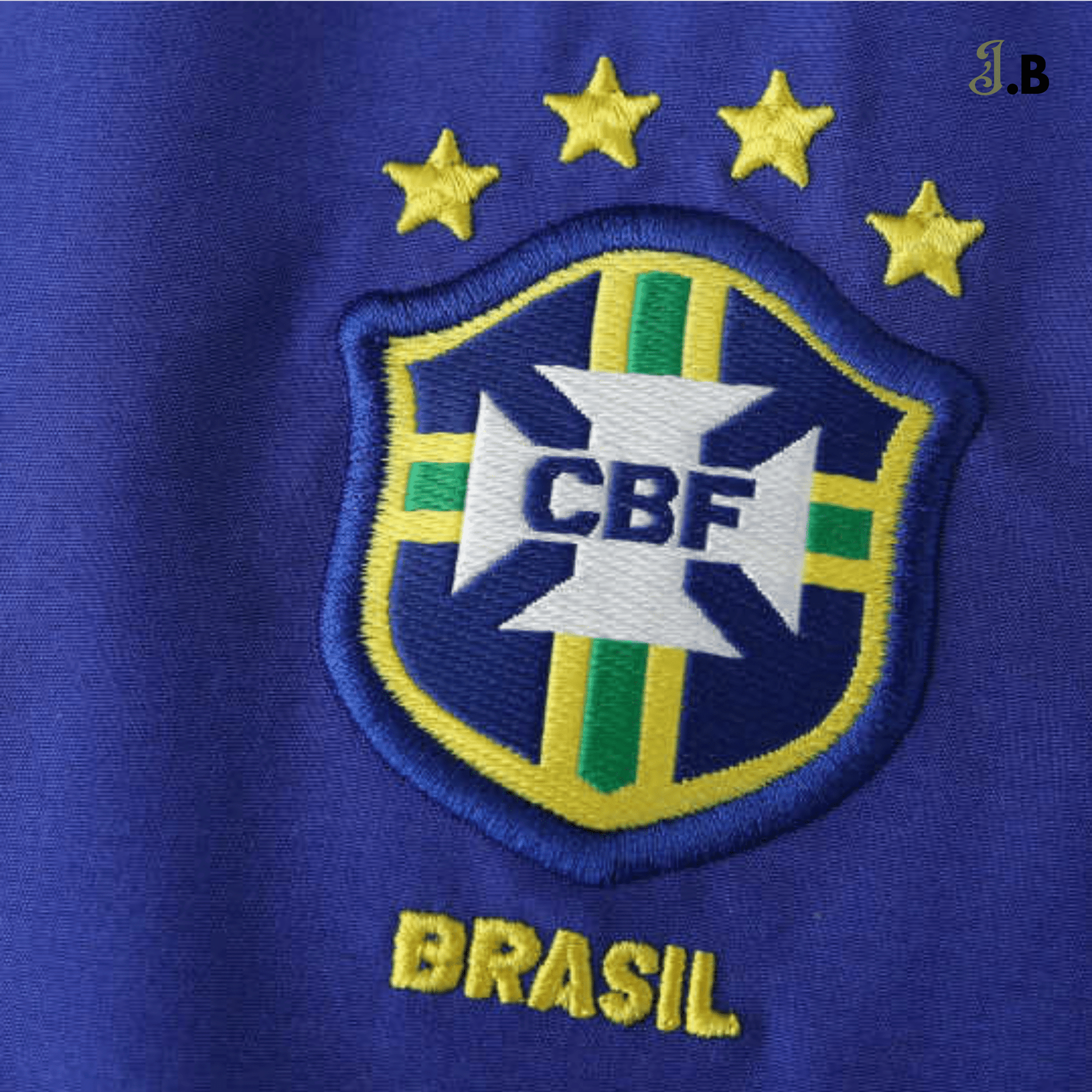 Brazil Vintage 02 Away Fan Version Blue Jersey - JogaBonito - Jersey