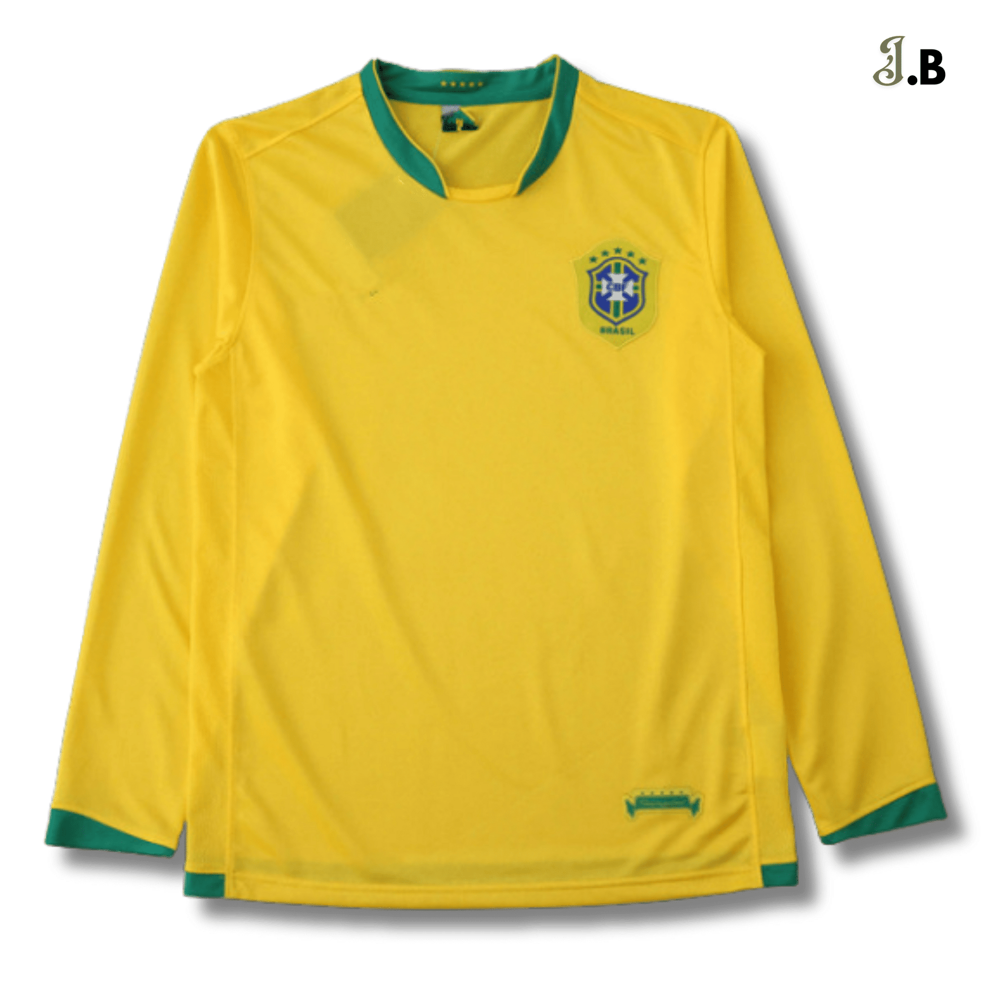 Brazil Vintage 06 Home Fan Version Yellow Long Sleeve Jersey - JogaBonito - Jersey