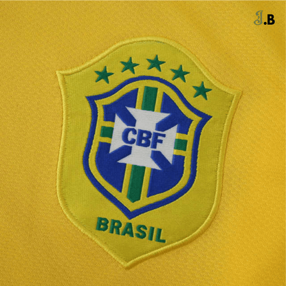 Brazil Vintage 06 Home Fan Version Yellow Long Sleeve Jersey - JogaBonito - Jersey