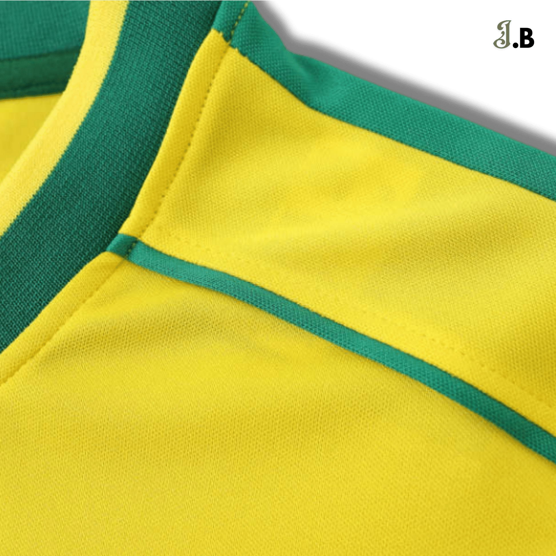 Brazil Vintage 98 Home Fan Yellow Long Sleeve Jersey - JogaBonito - Jersey