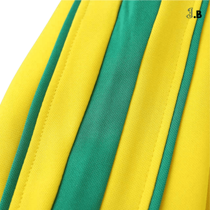 Brazil Vintage 98 Home Fan Yellow Long Sleeve Jersey - JogaBonito - Jersey