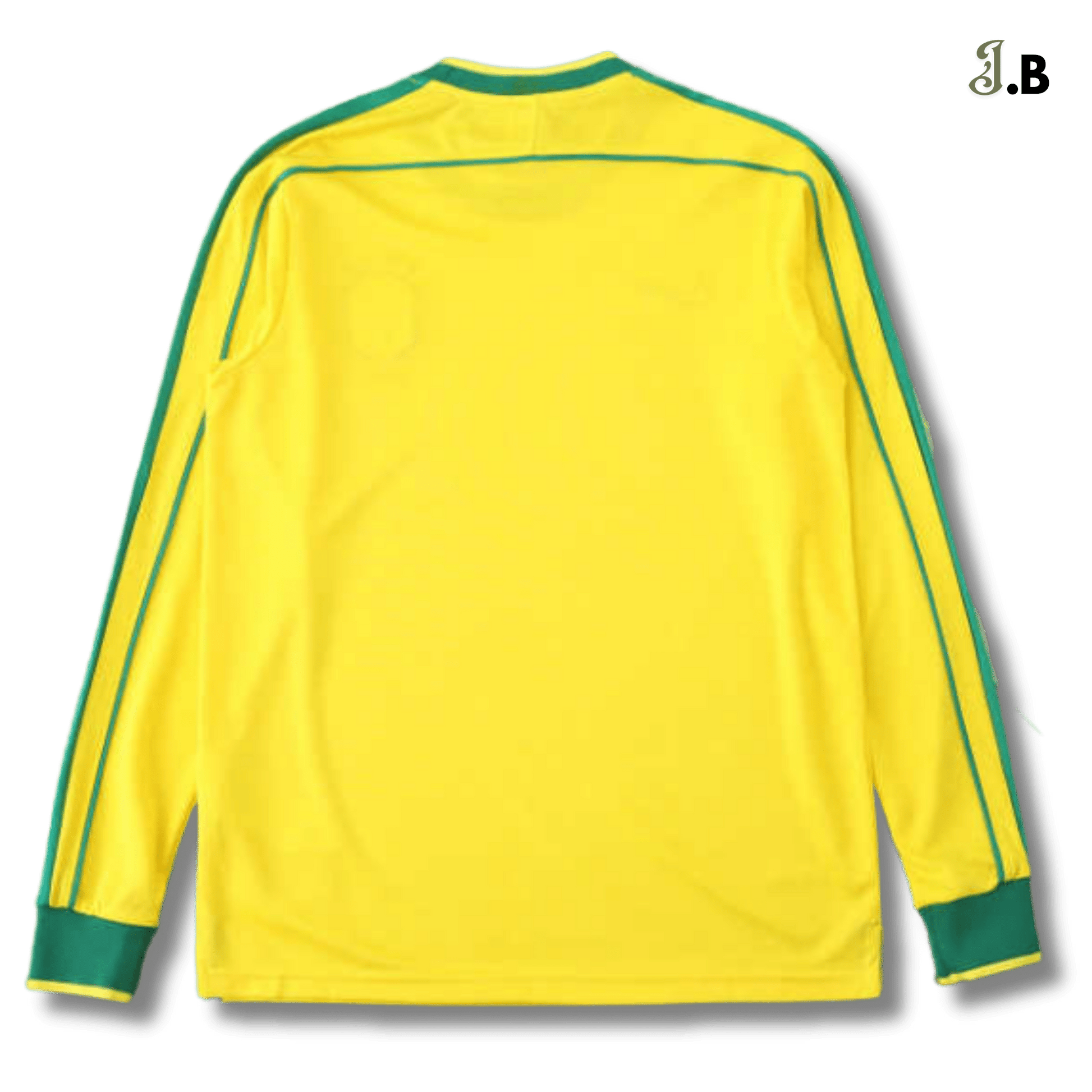 Brazil Vintage 98 Home Fan Yellow Long Sleeve Jersey - JogaBonito - Jersey