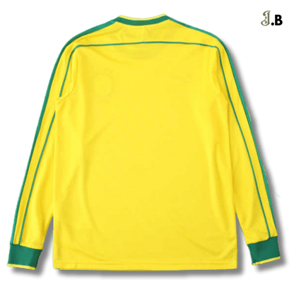 Brazil Vintage 98 Home Fan Yellow Long Sleeve Jersey - JogaBonito - Jersey