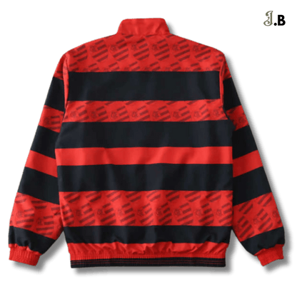 CR Flamengo Vintage Striped Reversible Windbreaker - JogaBonito - Jersey