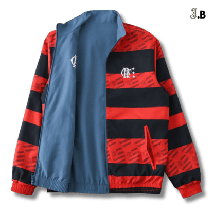 CR Flamengo Vintage Striped Reversible Windbreaker - JogaBonito - Jersey