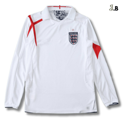 England Vintage 06 Home Fan Version White Long Sleeve Jersey - JogaBonito - Jersey