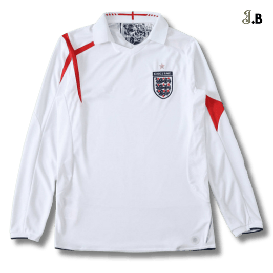 England Vintage 06 Home Fan Version White Long Sleeve Jersey - JogaBonito - Jersey