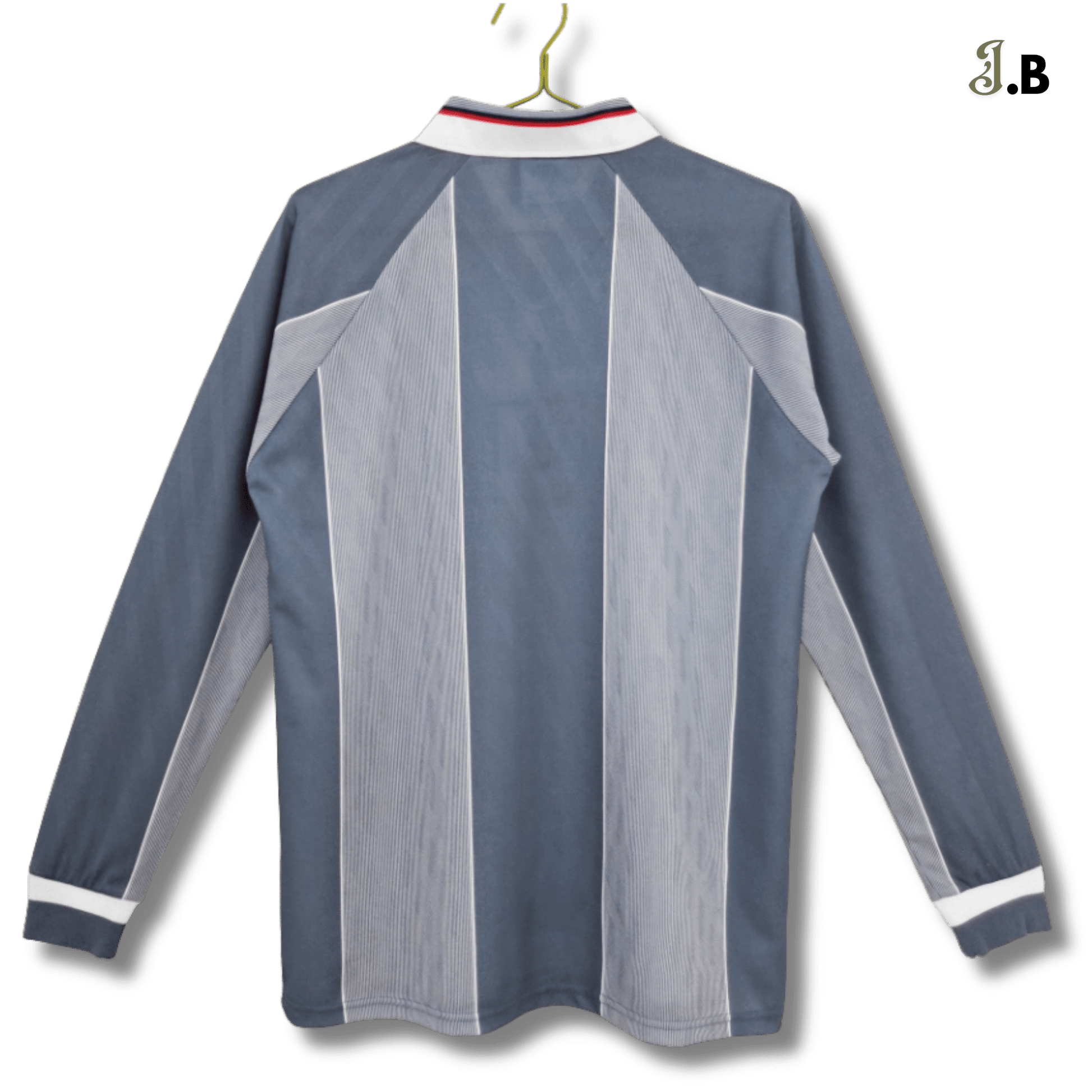 England Vintage 96 Away Long Sleeve Fan Version Grey Jersey - JogaBonito - Jersey