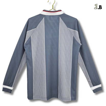England Vintage 96 Away Long Sleeve Fan Version Grey Jersey - JogaBonito - Jersey