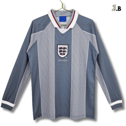 England Vintage 96 Away Long Sleeve Fan Version Grey Jersey - JogaBonito - Jersey