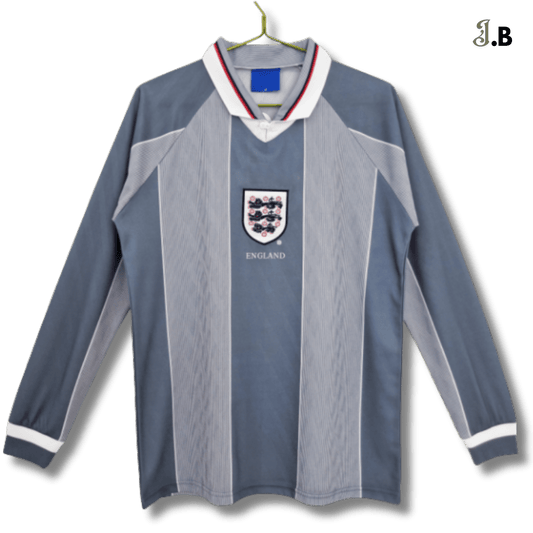 England Vintage 96 Away Long Sleeve Fan Version Grey Jersey - JogaBonito - Jersey