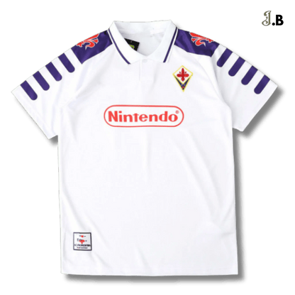 Fiorentina ACF Vintage 98 White Away Fan Jersey - JogaBonito - Jersey