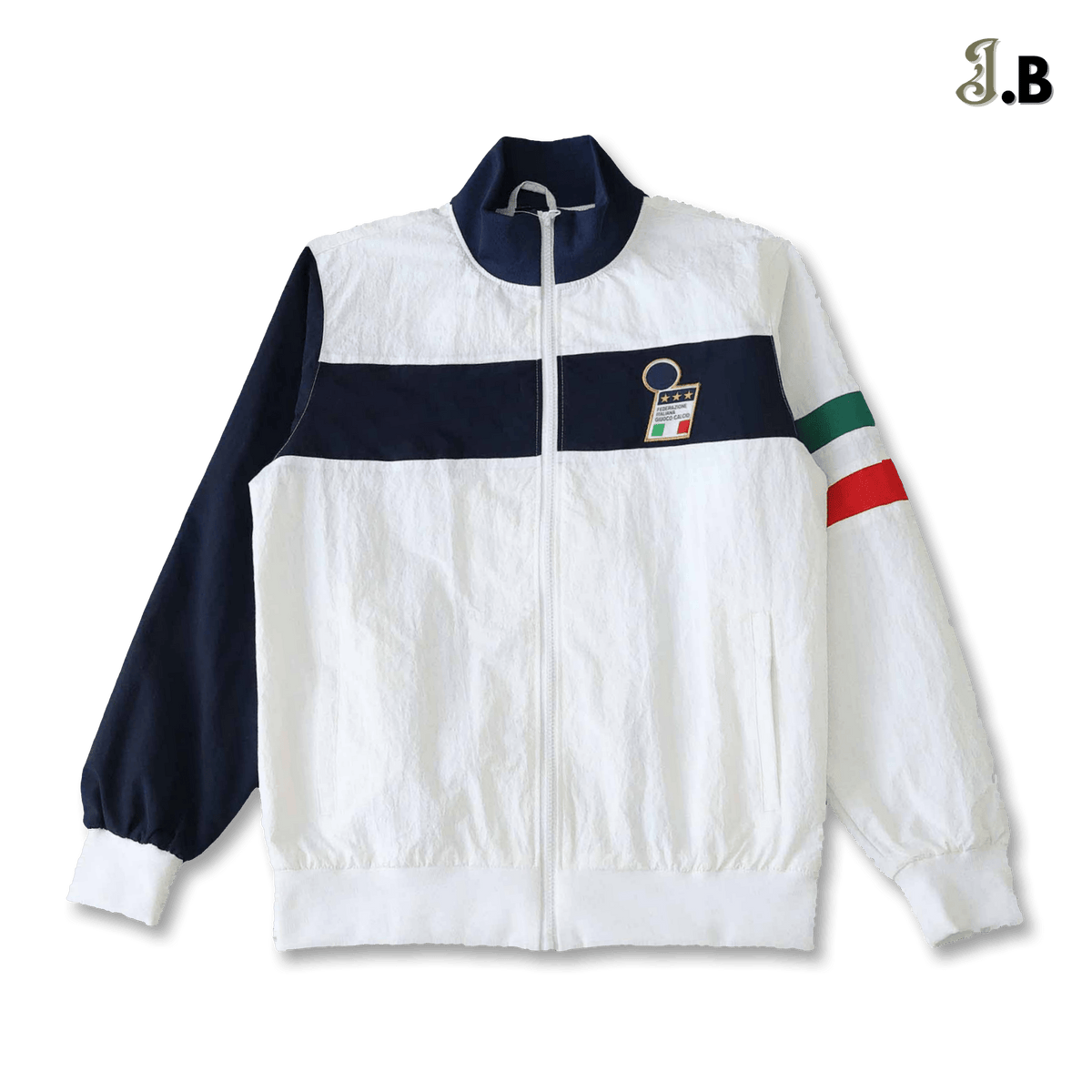 Italy Retro White/Navy Windbreaker - JogaBonito - Windbreaker