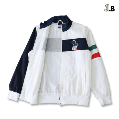 Italy Retro White/Navy Windbreaker - JogaBonito - Windbreaker