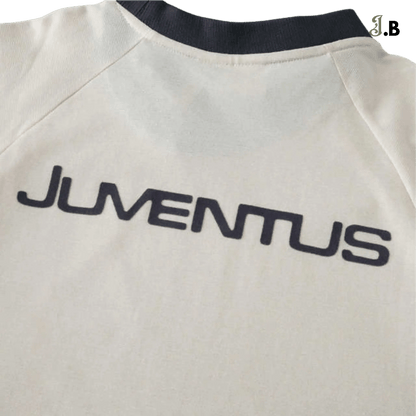 Juventus F.C Vintage Beige Cotton T-Shirt - JogaBonito - Jersey