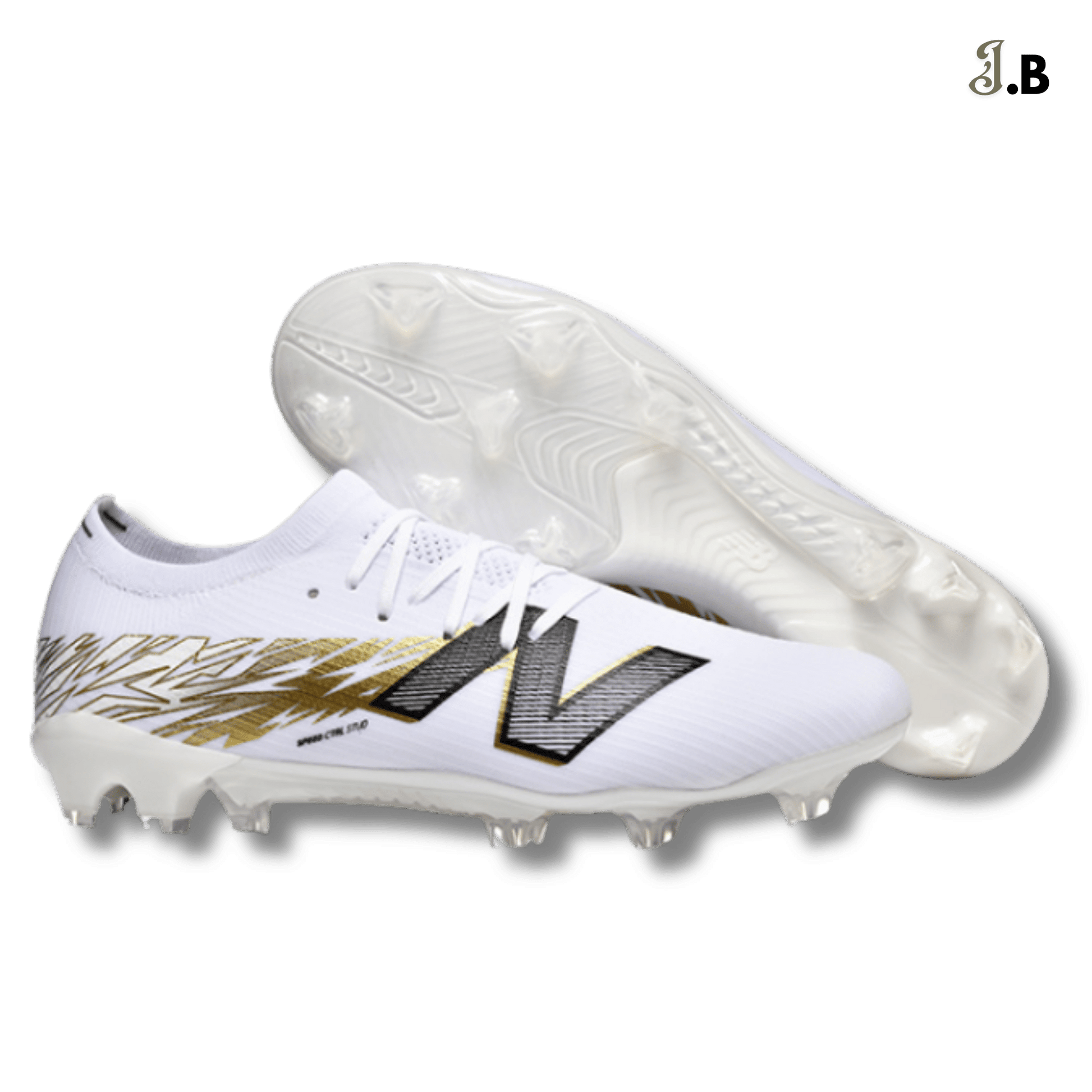 New Balance Furon Team V8 Elite FG Cleats White/Gold - JogaBonito - Cleat