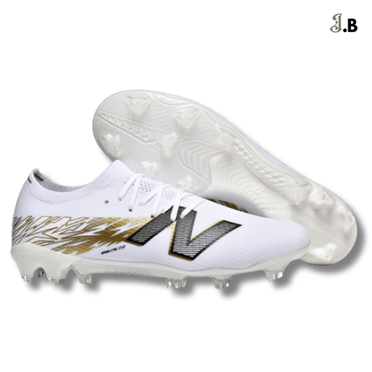 New Balance Furon Team V8 Elite FG Cleats White/Gold - JogaBonito - Cleat