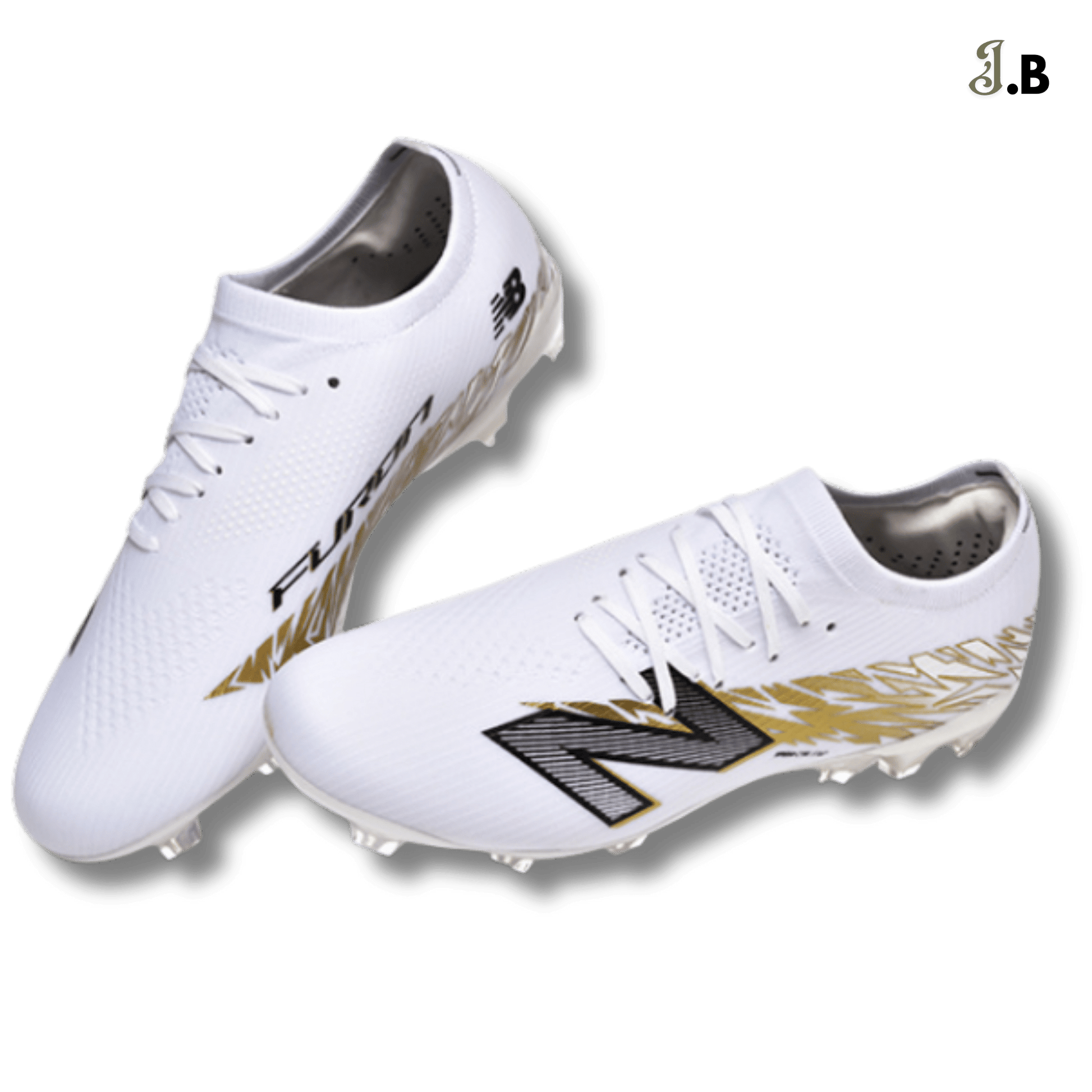 New Balance Furon Team V8 Elite FG Cleats White/Gold - JogaBonito - Cleat