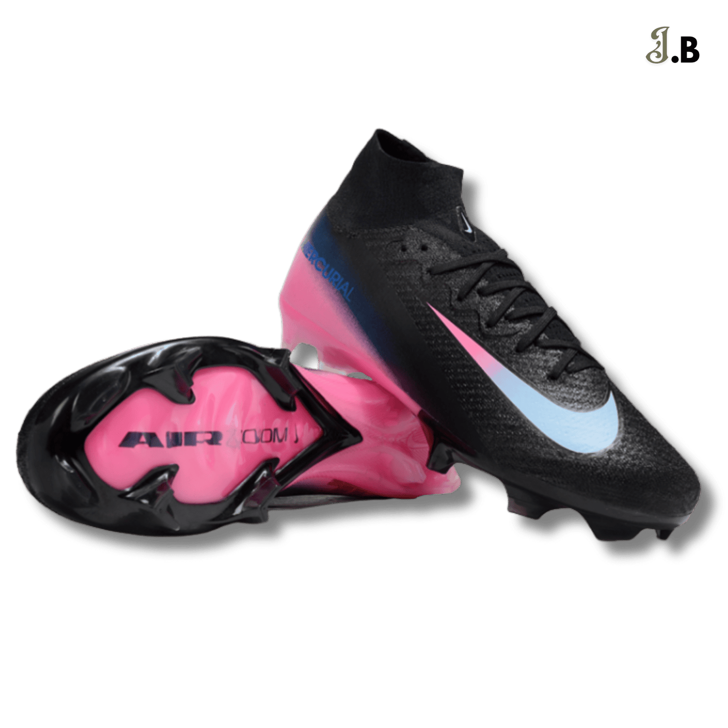 Nike Air Zoom Mercurial Vapor XVI Elite Black/Pink Cleats - JogaBonito - Athletic Shoes