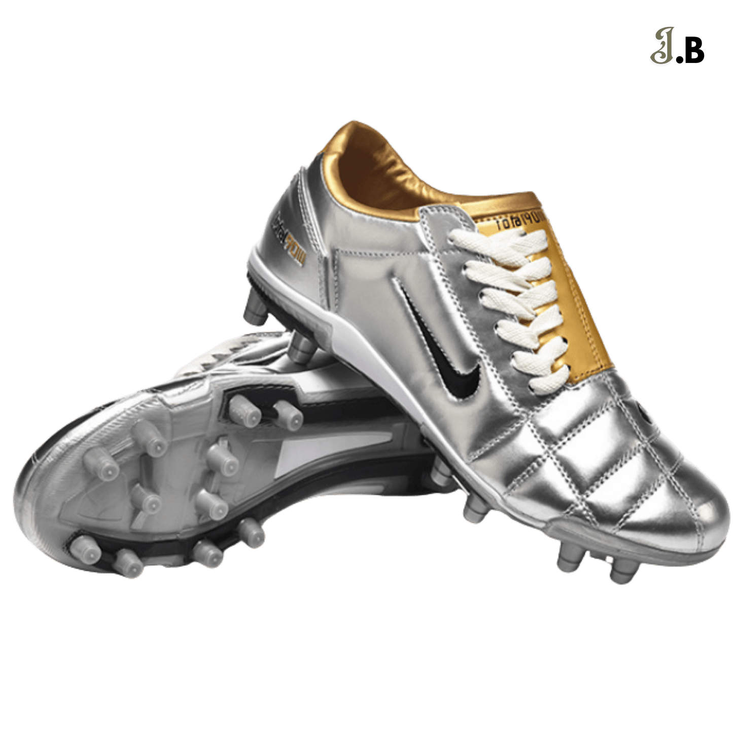 Nike Air Zoom T90 FG Cleats Silver/Gold - JogaBonito - Cleat